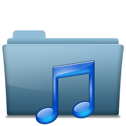 Blue Folder Music Icon 256x256 png